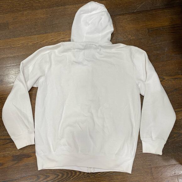 Marc Ecko White Hoodie Size Extra Large Full Zip Front Logo Graphic Outerwear - Picture 6 of 9